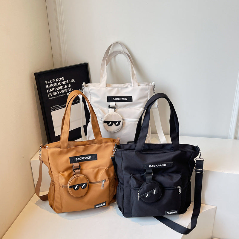 High-value, college-style, large-capacity tote bag - minimalist fashion storage bag, extra-large capacity casual shoulder bag