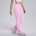 seamless micro-flared wide-leg cross-waist hip-lifting and abdominal-controlling high-elastic flared pants sports running fitness yoga wear for women