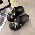 Crocs women's ins trendy summer thick sole high heels nurse baotou half drag cute outwear stepping on shit feeling beach sandals