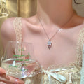 Fashion tulip flower accessories necklace sweet style small fresh flower pendant eleganteasiest for match clavicle chain necklace