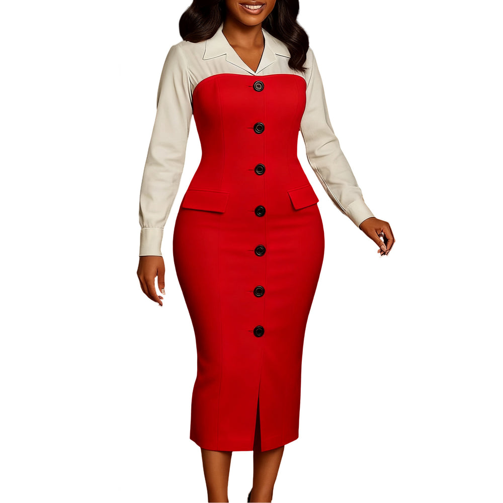 D600 european and american style women's autumn/winter fashion professional long-sleeve blazer collar patchwork bodycon pencil skirt foreign trade dress