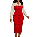 D600 european and american style women's autumn/winter fashion professional long-sleeve blazer collar patchwork bodycon pencil skirt foreign trade dress