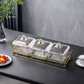 [transparent 3-compartment fruit plate with lid] + iron frame, thickened plastic