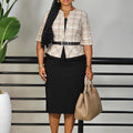 D573 women's foreign trade  new fashion elegant patchwork bodycon pencil skirt ol african european and american dress