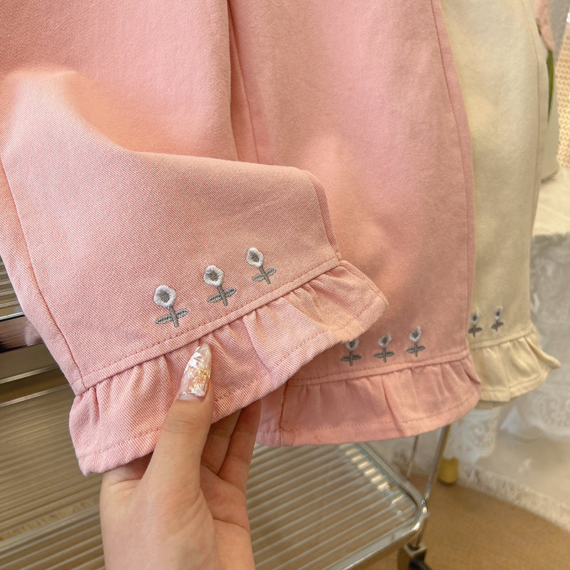 spring/autumn new arrivals: girls' casual pants - loose fit, stylish, fresh floral print, long pants for kids and toddlers, korean style