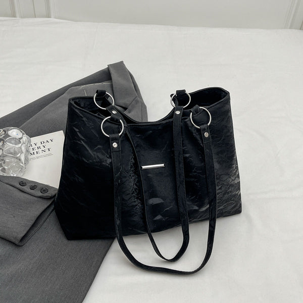 College students class tote bag 2025 new commuter tote bag women ins foreign style casual shoulder tote bag