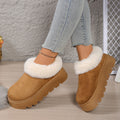 winter new women's snow boots korean style plush collar thick sole short boots fleece lined cross-border plus size cotton shoes