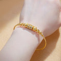 18k round ball african arabian gold women's bracelet zircon gold-plated bangle jewelry set