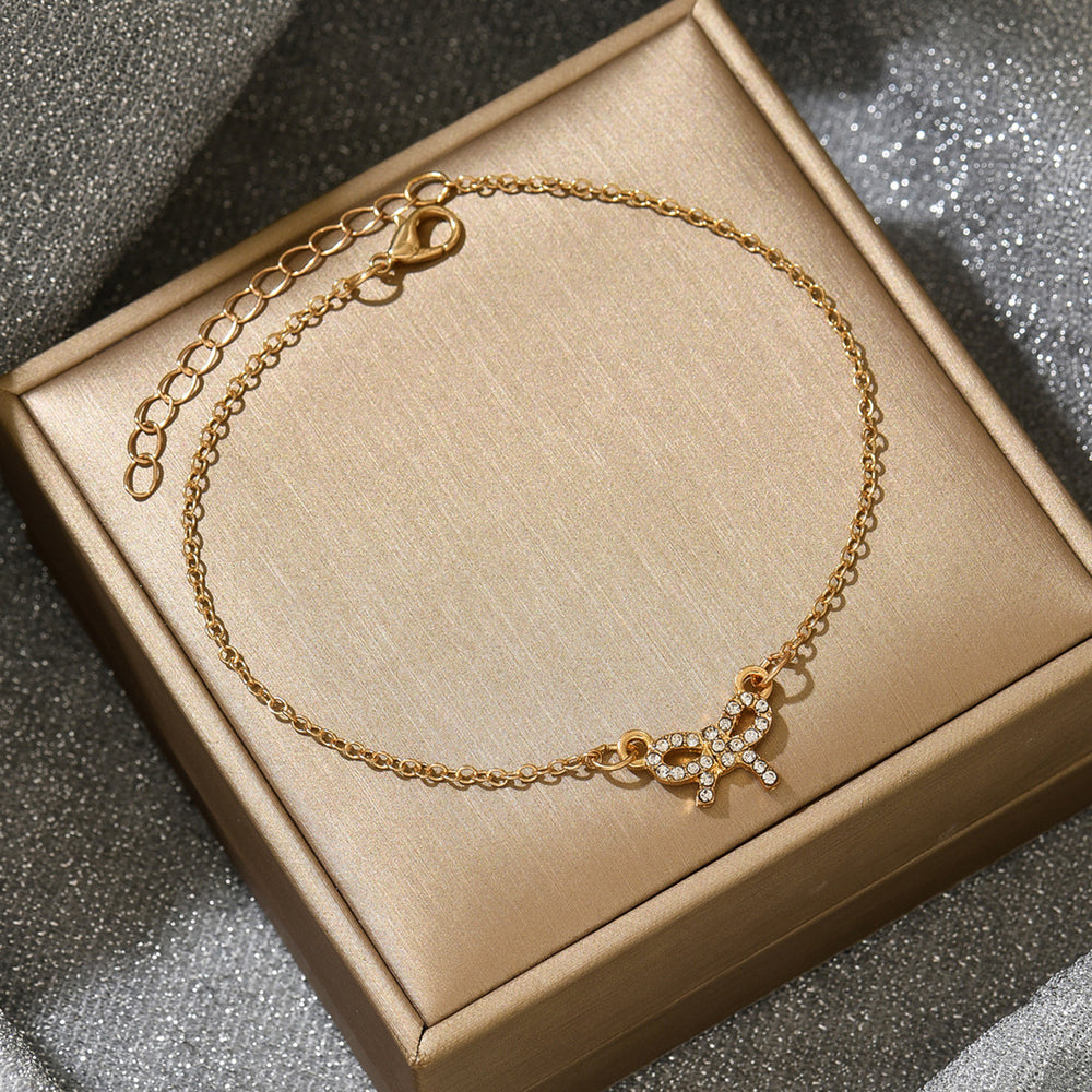 Bow necklace for women wholesale european and american accessible luxury high-end diamond-encrusted versatile fashion clavicle chain personalized bracelet set