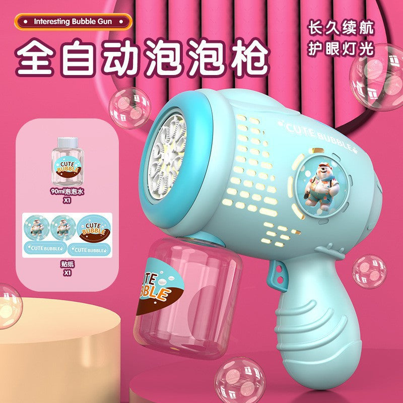 【free shipping】wholesale automatic bubble gun - trending bubble wand - handheld electric bubble machine toy (leak-proof)
