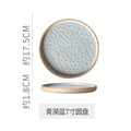 Retro stoneware western food steak plate japanese style with edge restaurant hotel for homestylish shallow plate dessert side dish plate
