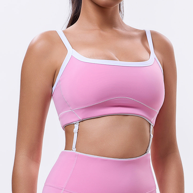 new arrival beauty back sports intimates outdoor running yoga vest high intensity contrast color fitness sportswear women