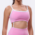 new arrival beauty back sports intimates outdoor running yoga vest high intensity contrast color fitness sportswear women