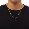 European and american cross-border tmue hot-selling men's twisted rope chain hip hop trendy chain cross pendant necklace