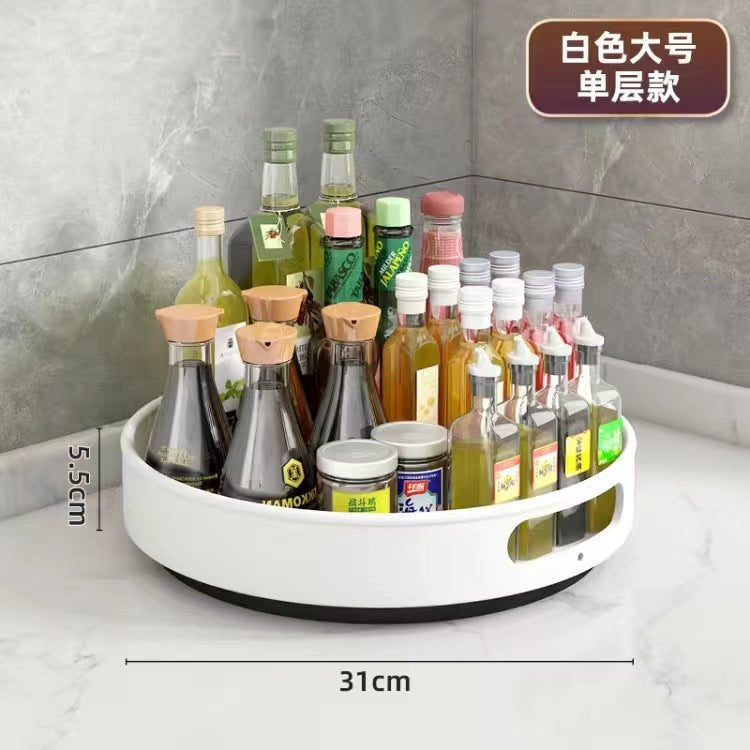 New rotating multi-functional corner shelf for kitchen spices, living room countertops, bathroom makeup storage - medium to tall