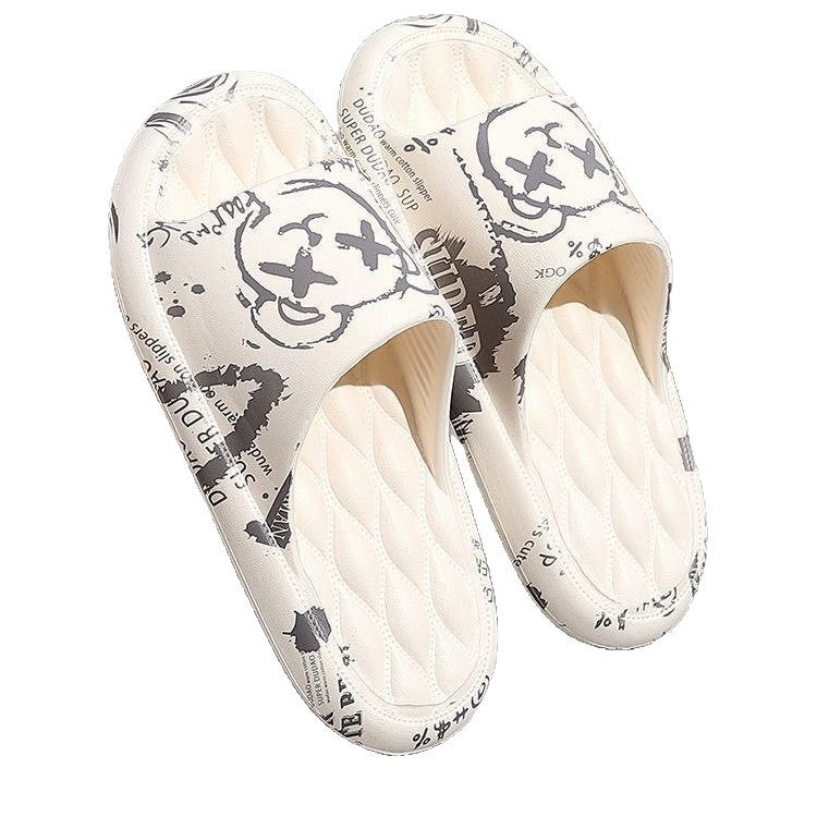 Women's slippers 2025 summer ins trendy indoor couple home student dorm beach travel sandals men's slippers
