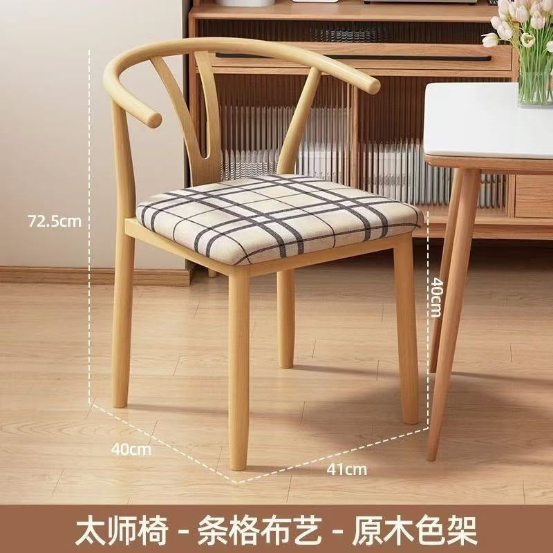 Taishi chair back chair for home dining chair modern casual commercial dining table horn restaurant stool backrest iron tea chair