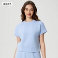 Women's casual activewear set: loose-fit breathable short-sleeve t-shirt & air layer shorts - perfect for yoga & workout