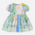 Girls' dresses  new summer collection: stylish baby princess dress, tie-dye vacation style, girls' clothing, little girl's dress