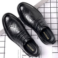 Brogue leather shoes for men - british style groomsmen, black, business formal, suit, casual leather shoes, men's wedding shoes