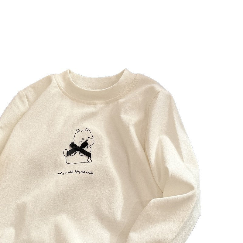 Spring new arrivalgirllong sleeves style bottomtopst-shirt baby girlfashioncasualkidssweatshirt children's clothing trendy