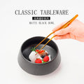 Ins creative ceramic rice bowl black frosted high-leg for home soup bowl restaurant noodle bowl dessert bowl ceramic tableware