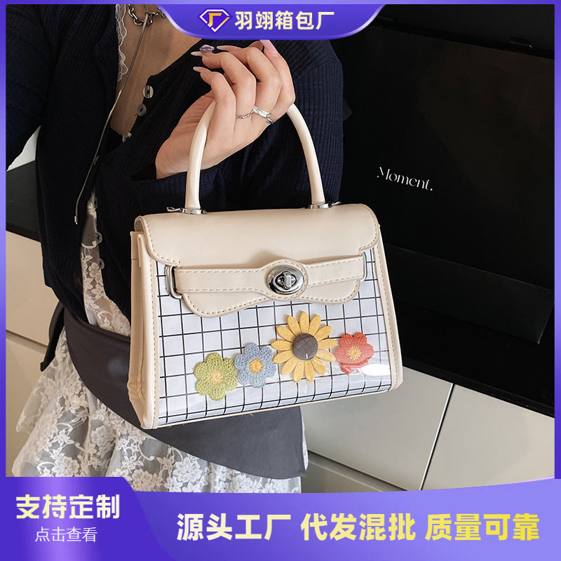 Cross-border new niche portable small square bag women's bag 2025 new trendy fashion hand carry Kelly bag messenger bag