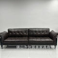 American genuine leather sofa, mid-century modern style, small apartment living room, new high-end solid wood french vintage kenney sofa for home use
