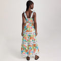 2025 summer amazon fashion new sleeveless collarless high waist plant printing women's large swing suspender dress