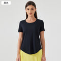 New lightweight, breathable, quick-dry, loose-fit activewear top - versatile, slimming, and figure-flattering short-sleeve yoga shirt d25017