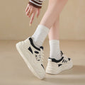Thick sole bread shoes for women 2026 spring & fall new arrival soft ultra-light tie back sneakers for women easiest for match best selling round toe sneakers