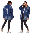 fashion style denim outwear women's hot-selling new arrival washed hole outwear street trendy denim outwear