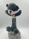 Rotating rod three brothers plush toy dog dancing interactive toy desktop ornament kids soundable doll wholesale