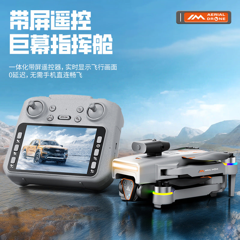 M4 drone with large screen remote control, optical flow hovering, intelligent obstacle avoidance, hd aerial photography, long-endurance remote control aircraft toy