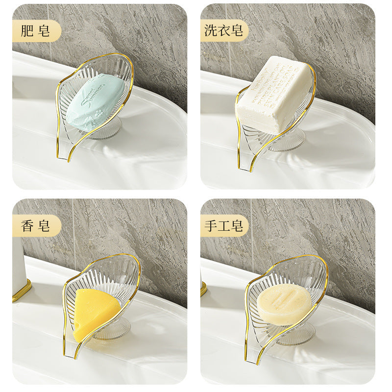 Accessible luxury soap dish countertop drainage no punching gold plated for home soap dish bathroom countertop soap rack bathroom