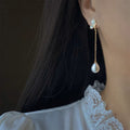 Natural freshwater pearl earrings, 925 sterling silver gold-plated, subtly luxurious, niche high-end natural mother-of-pearl earrings, minimalist and elegant for women