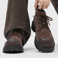 Men's martin boots: 2026 spring collection - british retro high-top yellow boots, outdoor hiking thick-soled work boots