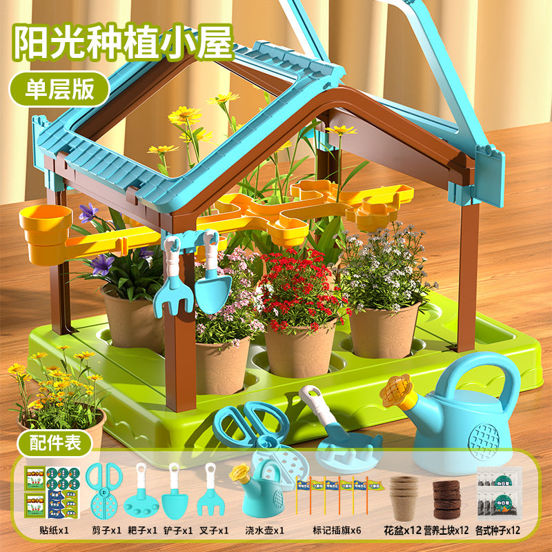 Diy sunroom planting kit for kids: science experiment set for elementary school students - educational toy for boys and girls