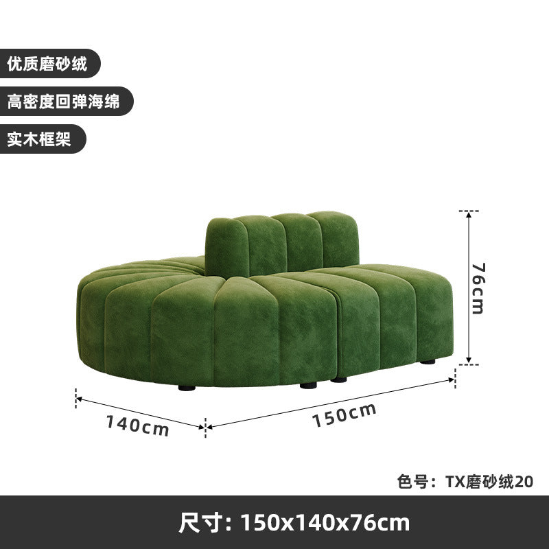 French cream style hotel lobby lounge double-sided sofa - ideal for medical aesthetics, wedding photography studios, clothing boutiques, and beauty salons