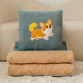 New 2-in-1 plush throw pillow blanket - fleece lined, extra thick, perfect for car, dorm, office, nap, sofa, or air conditioning