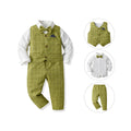 Autumn boys' suit set: gentleman's vest, long-sleeve cotton cardigan, and suit for flower boys - perfect for christmas and special occasions