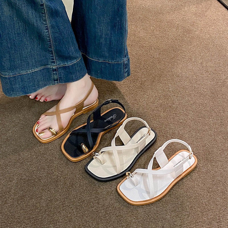 Summernew arrival ring roman sandals women's easiest for matchoutwear beach one-piece toe slippers elegant flip-flops