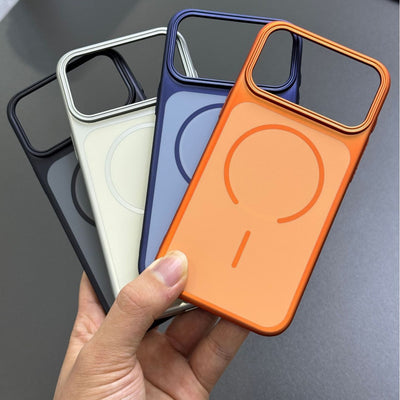 Suitable for iphone17 excimer frosted magnetic phone case apple 16 skin-like simple large window pc mobile phone case