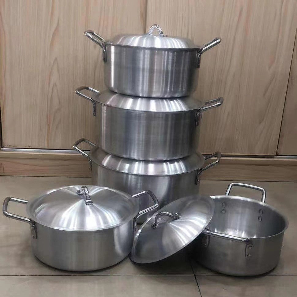 5pcs set of aluminum pots 34cm, 38cm, 40cm, 44cm, 48cm