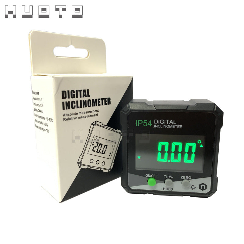 HUOTO Digital Display Inclination Box, Protractor Digital Display Inclination Meter Inclination Box, Angle Meter, Slope Meter, Level Meter