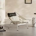 Danish designer wabi-sabi style recliner - vintage flag rope creative leisure chair - minimalist hand-woven lazy chair