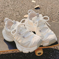 2026 spring new thick-soled height-increasing chunky sneakers for women, versatile casual athletic shoes, breathable mesh bestselling white sneakers