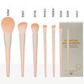 Ready-to-ship wooden handle makeup brush set - includes eyeshadow brush, blush brush, contour brush, powder brush, and a complete set of makeup tools