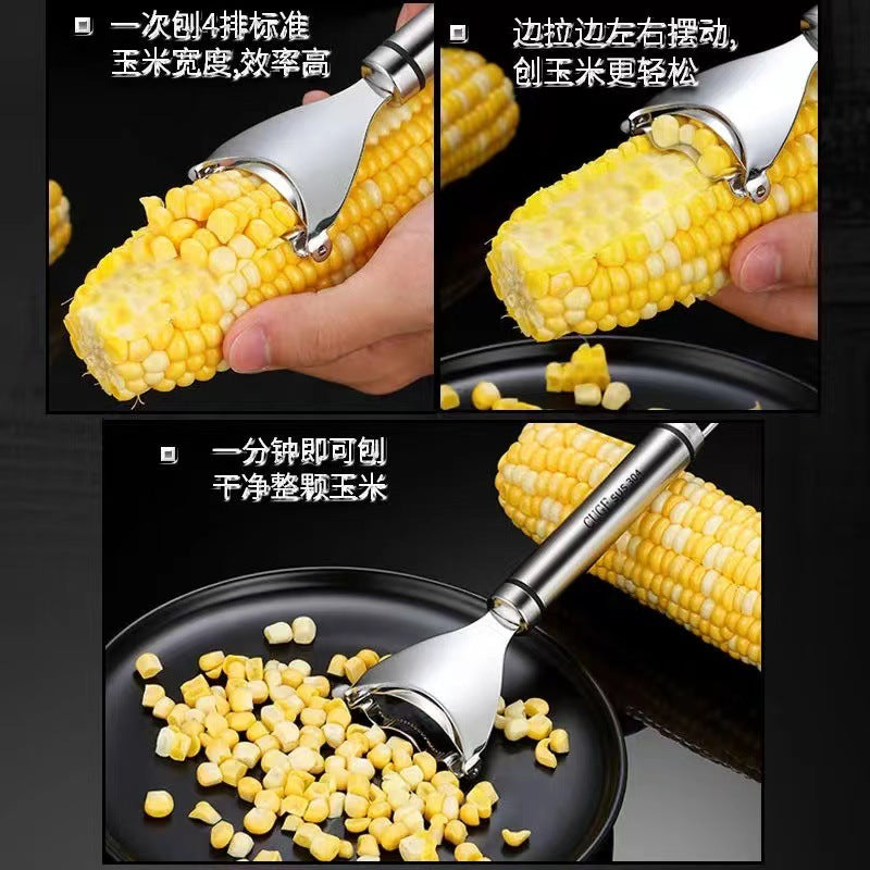 430 stainless steel corn stripper - household kitchen corn peeler, convenient corn kernel remover, kernel separator, corn stripper