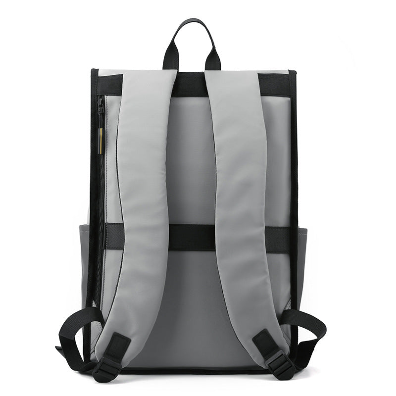 Cross-border new men's backpack fashion folding roll mouth men's backpack leisure sports travel bag commuting